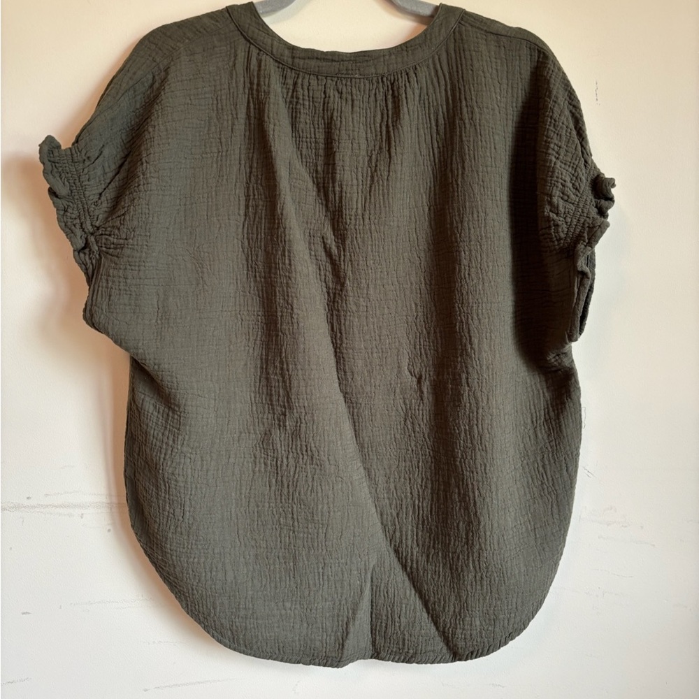 bobi Dark Olive Blouse - Picture 3 of 3